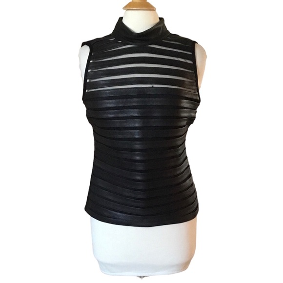 AS by DF Krista Leather Mesh Sleeveless Top - Picture 2 of 10